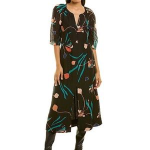 Rebecca Taylor Botanical Bloom Midi Dress